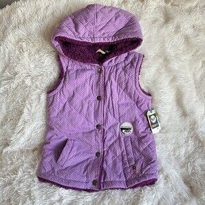 Roxy Reversible Last Laugh Girls Vest with Hood Purple Size L Large